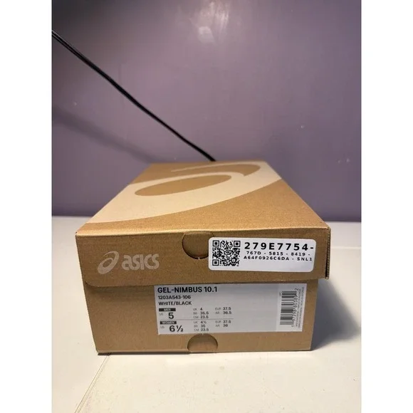 asics gel-nimbus 10.1 white black Women's 6.5 & Men's 5 - Picture 7 of 7